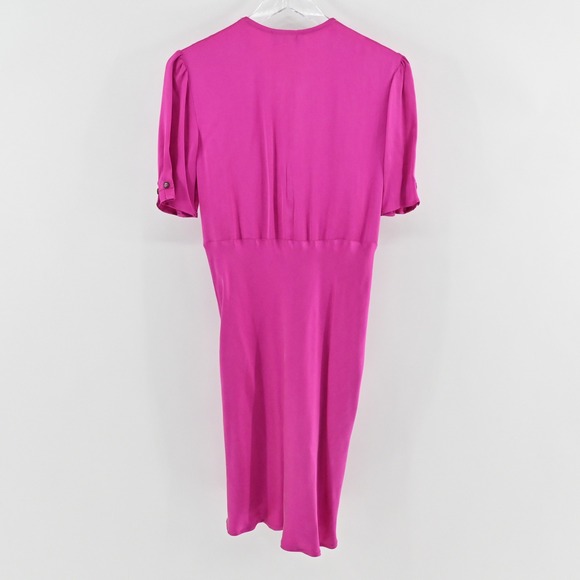 Vtg ABS Pink‎ Silk Dress Size 6 Draped Bust Romantic Cocktail Dopamine Y2k 90s - Picture 3 of 14